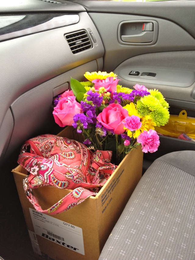 It would have been so much easier to leave these beautiful flowers at home, but since I was the only one willing to bring them on the move they came with me!