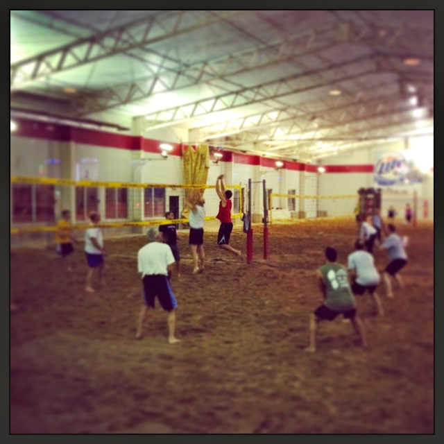 Tyler gets his energy playing volleyball :)