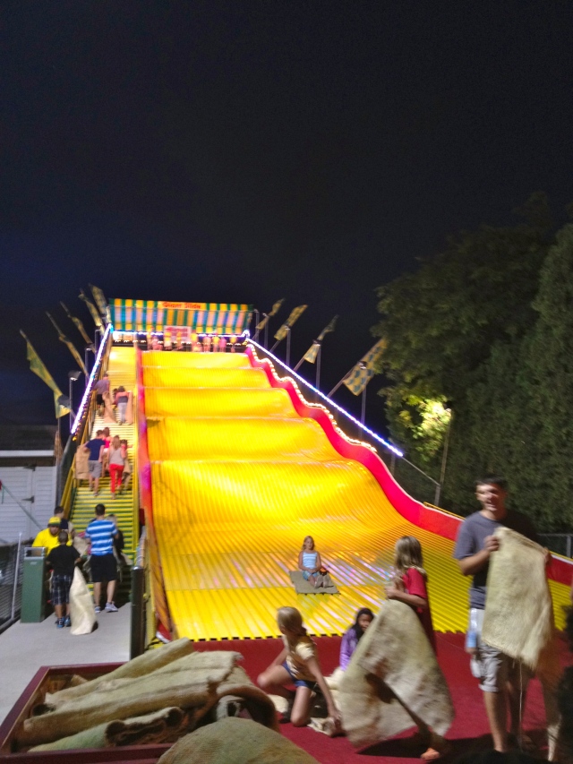 Gotta love the rush you get when you jump off the bumps on the Giant Slide at the WI State Fair!